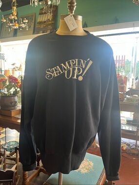 Stampin' Up! Black Crewneck Sweatshirt with White Embroidered Logo